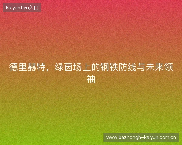 德里赫特，绿茵场上的钢铁防线与未来领袖